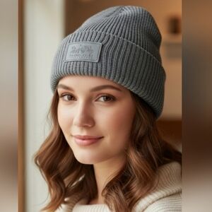 NEW! Coach Ribbed Knit Patch Beanie NWT